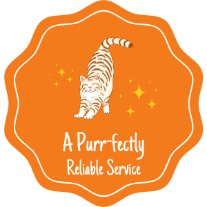 A purrfectly reliable service trust badge