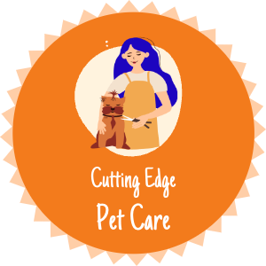 Cutting edge pet care badge